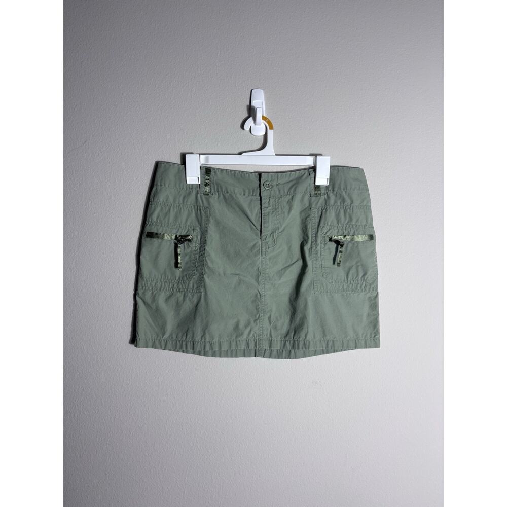 Green Cargo Mini Skirt Womans Size 10/ Large Army Green Low Rise Old Navy Y2K